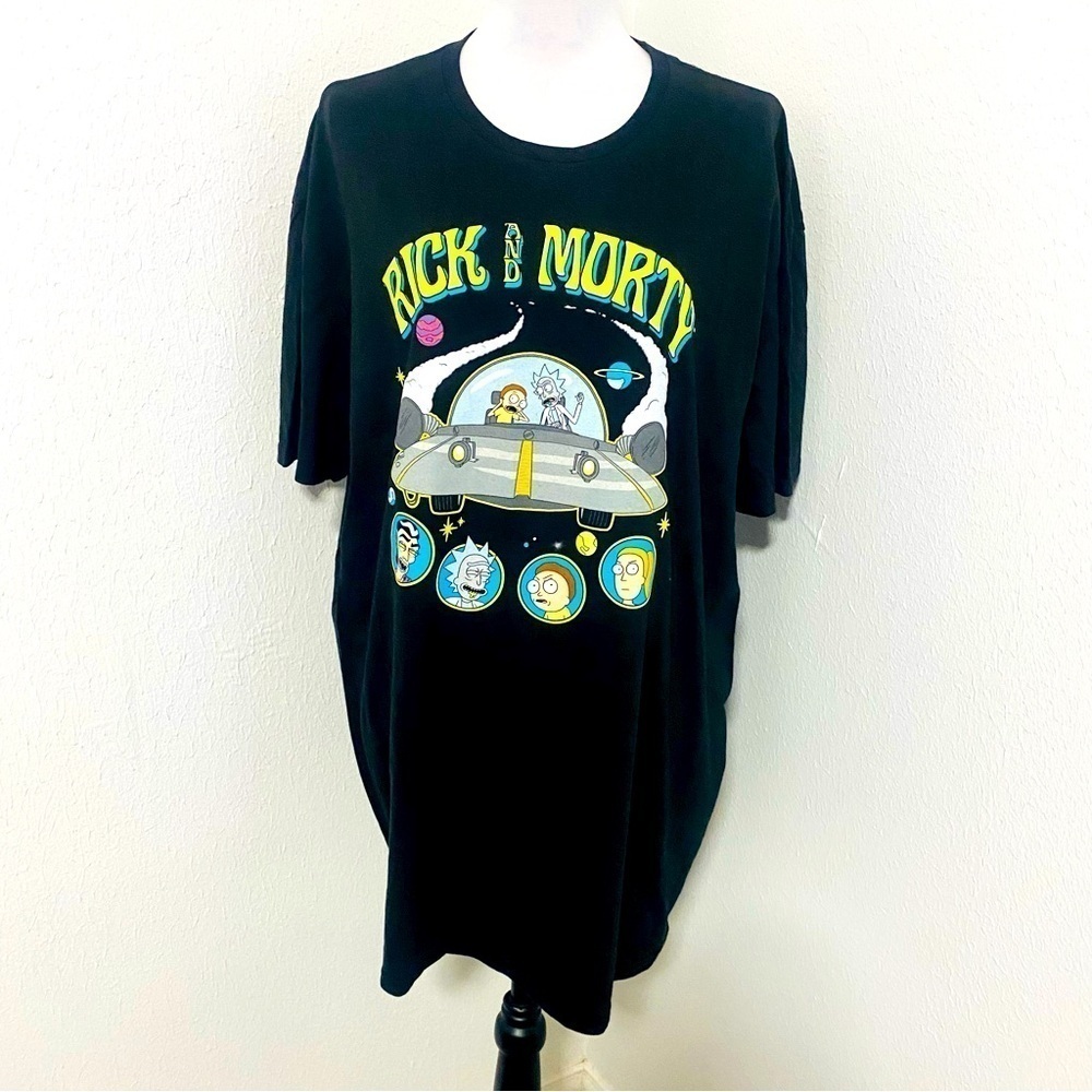 Cartoon Network Rick and Morty Blk NWT Unisex Graphic Shirt Colorful 100% Cotton